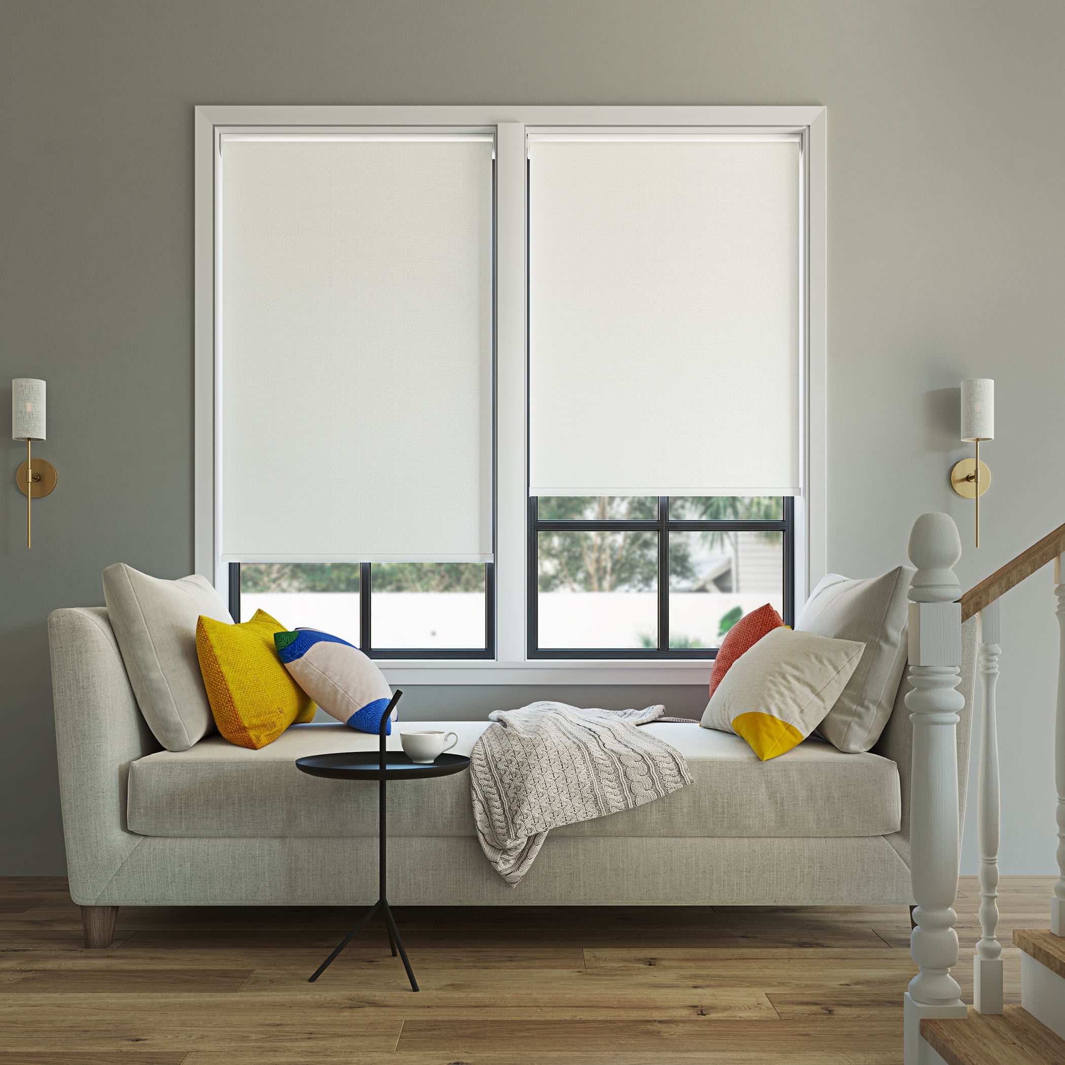 Sun Zero Langley 100% Blackout Cordless Roller Shade, 34"x72", White