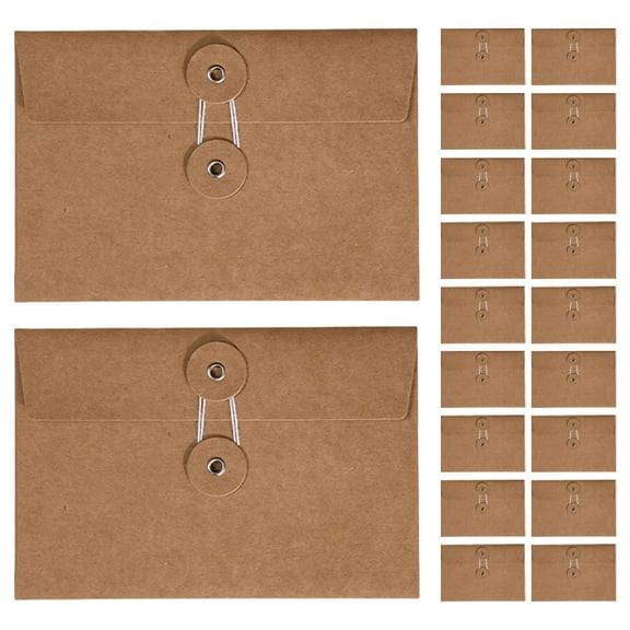 HAMPPLIES 20Pcs Large Brown Envelopes for Documents Rectangular Shape for Office Use
