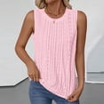 thumbnail image 3 of HADST Women's Sleeveless Crew Neck Tank Top, Casual Pointelle Eyelet Blouse, Breathable Summer Shirt for Daily Wear, 3 of 8