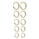 thumbnail image 1 of HomeKingdee 5 Pairs Gold Color​en Alloy Hoop Earrings Set - Fashionable Elegant Ear Jewelry for Halloween Party Birthday Gift, 1 of 2