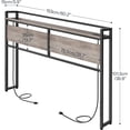 thumbnail image 3 of WYZZHY QIZUAKDF Queen Headboard Only  Headboard with 2 Outlets and 4 USB Ports  Storage Rack  Metal Frame  Industrial Style  Sturdy and Stable  Easy Assembly  Rustic Brown and Black BF53U, 3 of 9