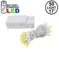 thumbnail image 6 of Novelty Lights 50 Light LED Battery Christmas Mini Light Set, White Wire, 18' Long Yellow, 6 of 6