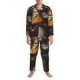 thumbnail image 3 of Picia Modern Funny Duck Pattern Men’s Long-Sleeve Sleepwear Set - Soft 2-Piece Loungewear with Pockets, Comfy PJs for Relaxing Nights-Medium, 3 of 7