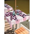 thumbnail image 2 of Square Outdoor Tablecloth with Umbrella Hole Checkered Bow Outside Table Cloth Waterproof Patio Table Cover Butterfly Tie Pink Black Leopard Print Zipper Tablecloths for Picnic Camping 54x54 Inch, 2 of 8