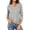 Grey, variant on Women T-Shirts 3/4 Sleeve Notch V Neck T Shirts Casual Solid Color Slim Fit Basic Blouse Tops Breathable Streetwear