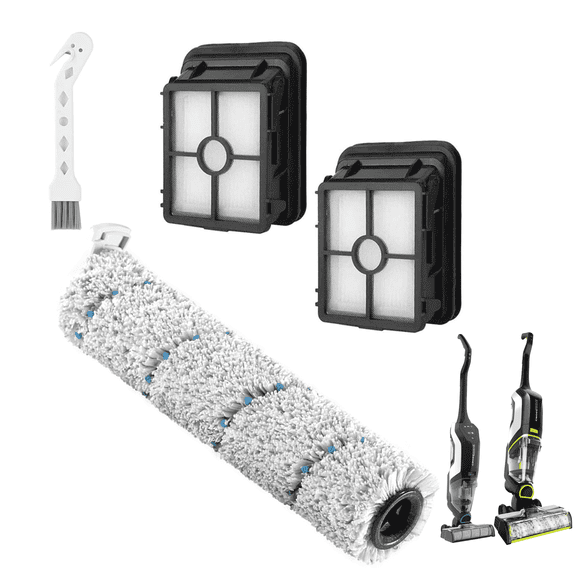 Filter Replacement for Bissell CrossWave Cordless Max Vacuum Cleaner 2554 2554A 2590 2593 2596 2597, 2787 Brush Roller & 1866 Filter Parts for HydroSteam Plus 35151 3515 3513 3518 B0440 Vacuums