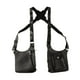 thumbnail image 3 of Bolso bandolera doble multiusos de diseño retro con arnés Negro, 3 of 9