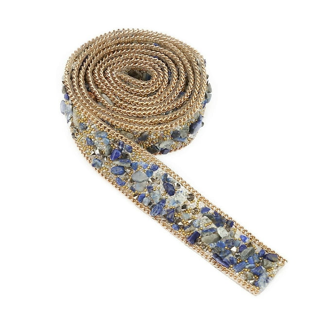 Patch thermocollant en strass et perles de cristal, largeur 1 m, 2 cm, pour vêtements, sacs, chaussures (n° 3)