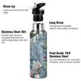 thumbnail image 3 of Yayeee 20oz Insulated Water Bottle Double Wall Stainless Steel with Flip Straw Lid, Sea Plants Pattern, 3 of 7