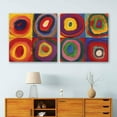 thumbnail image 2 of wall26 2 Panel Square Canvas Wall Art - Abstract Circles by Kandinsky - Giclee Print Gallery Wrap Modern Home Art Ready to Hang - 12"x12" x 2 Panels, 2 of 4