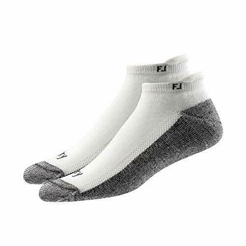 FootJoy Men's ProDry Roll Tab Golf Socks 2 Pack (White, OneSize