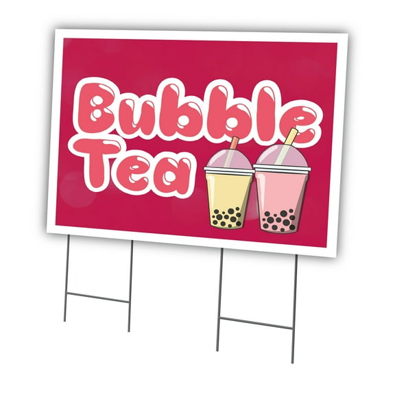 Bubble Tea 24" X 36" Yard Sign & Stake | Advertise Your Business | Stake Included Image On Front Only | Made in The USA