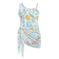 thumbnail image 6 of Whosucclay Easter Egg Floral Print Removable Bra Girls One Piece Bathing Suit, Polyester Material Cute Girls One Piece Swimsuit with Cover Up for Summer, 7-8 Years Old, 6 of 10