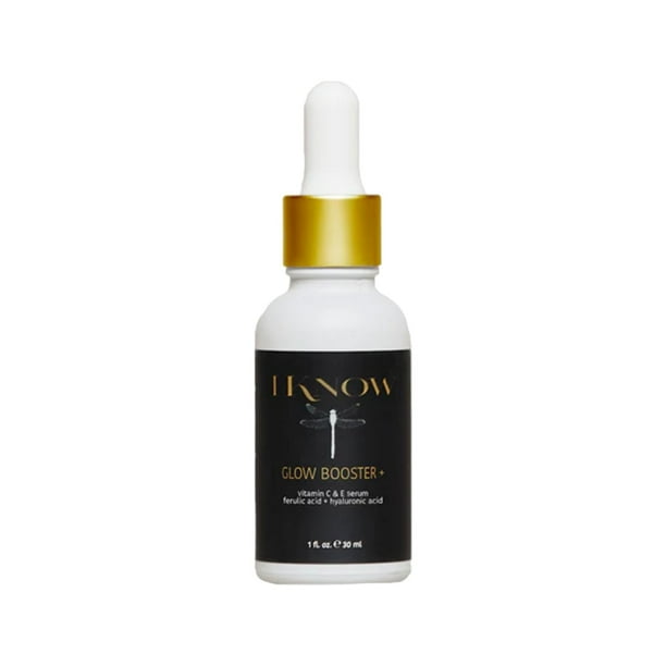 IKNOW Glow Booster+ Suero de vitamina C y E Suero de niacinamida para rostro Suero facial para suero hidratante brillante para manchas oscuras, líneas finas y arrugas (1 oz)