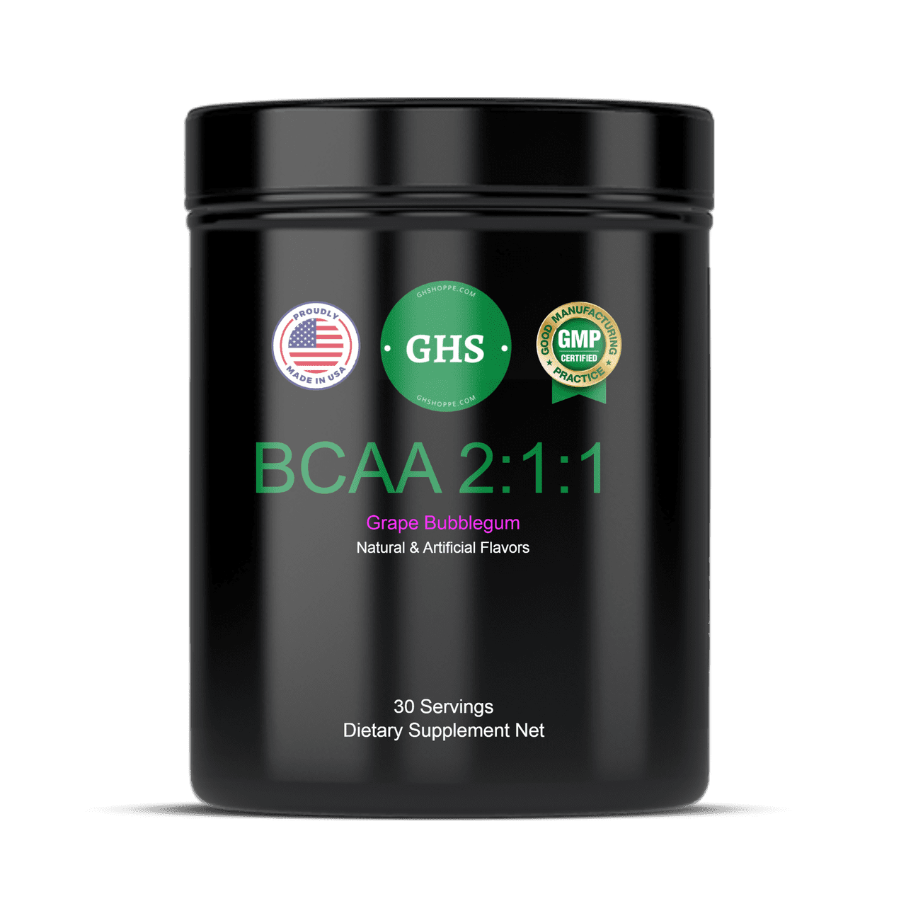 GHS BCAA 2:1:1 Grape Bubblegum Supports Exercise Endurance, Lean Muscle Building, and Fat Burning