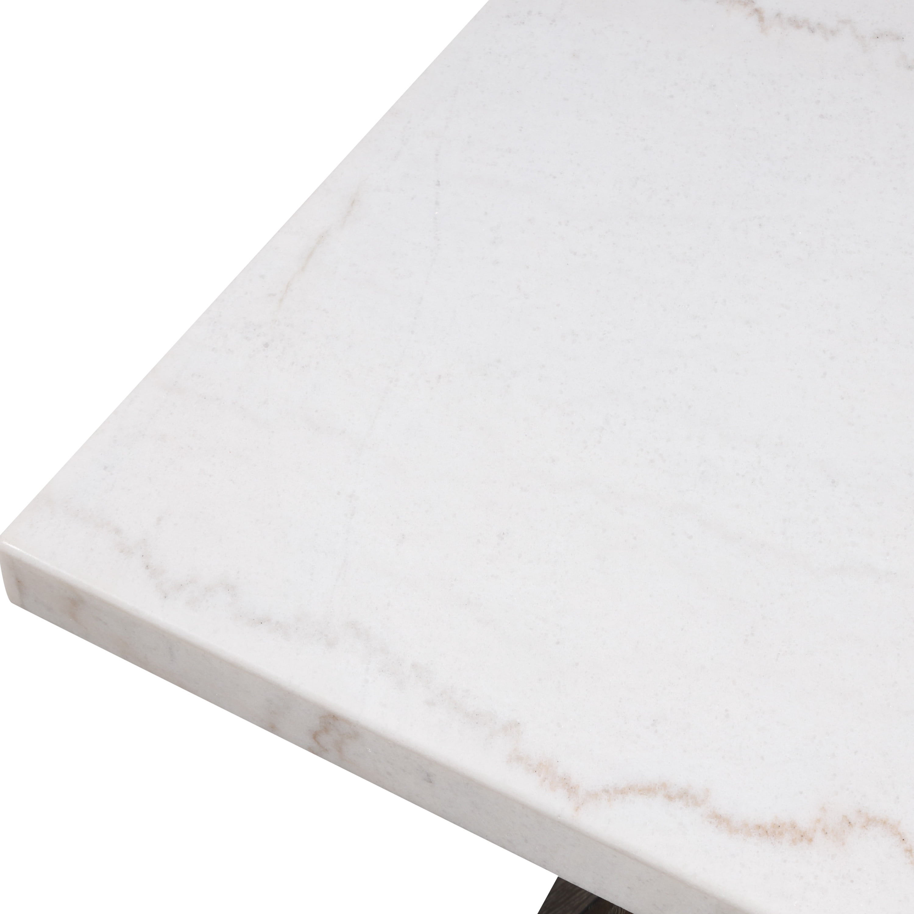 Furniture of America Garth Modern Marble Top End Table, Dark Walnut