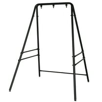 Wrought Iron Four-Legged Standing 200kg Three Rings Hanging Chair Frame, Black/133*137*180cm