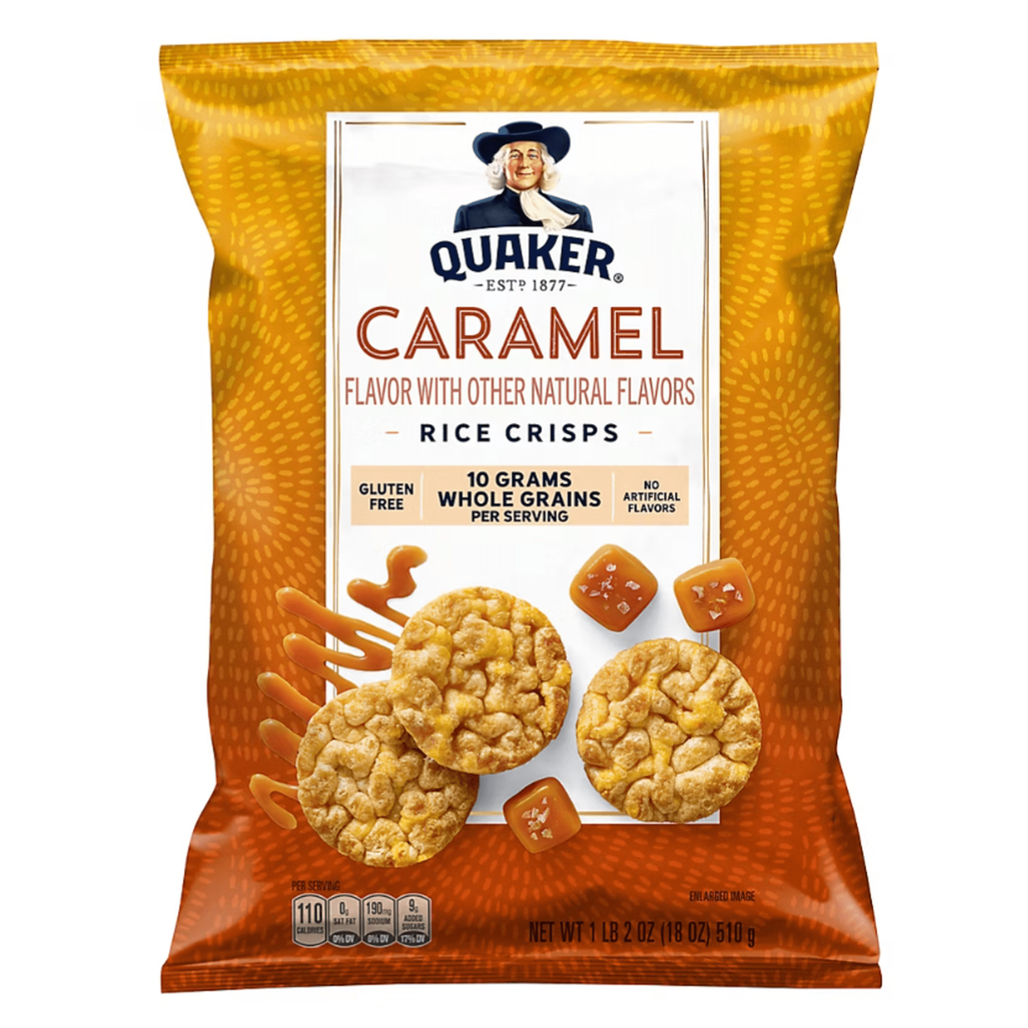 Quaker Caramel Flavored Rice Crisps Gluten-Free Snack 18 oz