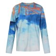 thumbnail image 2 of ICHUANYI Clearance Men's Long Sleeve Round Neck Print Color Fashion Casual T-Shirt Long Sleeve Top(Light blue, L) Ichuanyi Ichuanyi, 2 of 8