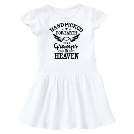 

Inktastic Handpicked for Earth By My Gramps in Heaven with Angel Wings Gift Baby Girl Dress