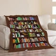 thumbnail image 5 of Book Throw Blanket Bookshelf Reading Print Blankets Bookish Gifts Couch Sofa Bed Stuff Decor Soft Cozy Lightweight Fleece Plush Flannel Bedding for Lover Men Women Adults Reader Library Club 60"x80", 5 of 6