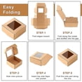 thumbnail image 2 of Mini caja de papel Kraft de 50 piezas con ventana, caja de embalaje para regalo, caja de regalo para jabón casero, 2 of 4