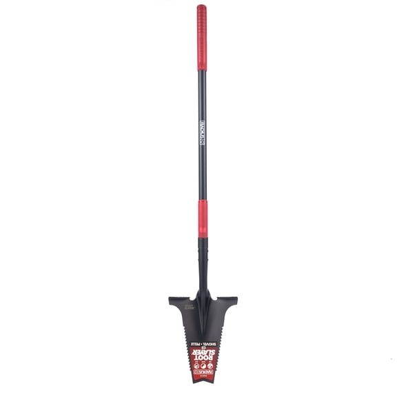 Root Slayer RS225, Long Handle Serrated Shovel Spade, Black