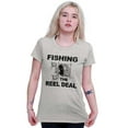 thumbnail image 4 of Fishing Reels Funny Fisher Pun Joke Womens Slim Fit Graphic Tee Brisco Brands L, 4 of 5
