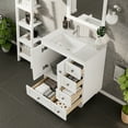thumbnail image 6 of Eviva Happy 28"W x 18"D White Bathroom Vanity with White Carrara Quartz Vanity Top and Rectangular Undermount Sink, 6 of 8