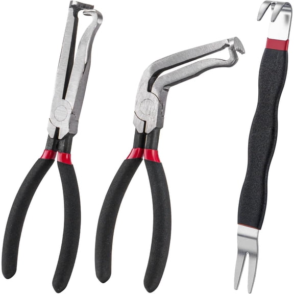 3 Pcs Electrical Disconnect Pliers for Cars, Work on Sensors in Tight Spots Electrical Connector Pliers, Fuel Line Plier, Automotive Tools