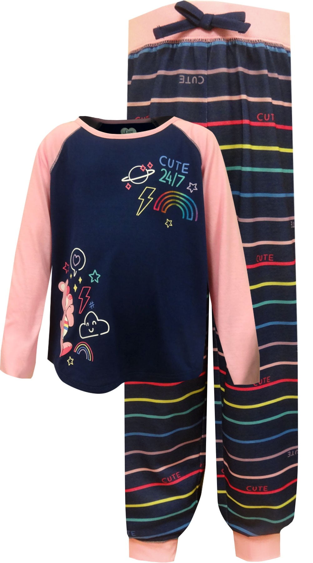 Care Bears Care Bears Girls' Care Bear Cute 24/7 Girls Pajamas (6/6X