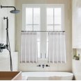 thumbnail image 3 of LIMON HOME Cortinas de baño para ventana, cortina plisada rústica con ganchos, anillos de 24.0 in de largo, a rayas, medias cortinas para sótano, sala de estar, privacidad, filtrado de luz, gris sobre, 3 of 5