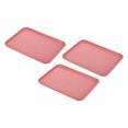 thumbnail image 1 of Unique Bargains 12x9' Fast Food Tray, 3 Pack PP Plastic Reusable Multi-Purpose Non-Slip Serving Tray Rose Red, 1 of 5