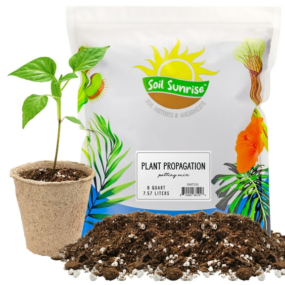 Soil Sunrise Plant Propagation Potting Mix (8 Quarts); Ideal Starter Mix for Rooting Plant Cuttings