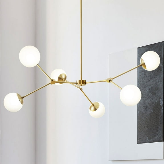 Luxury Minimalist Chandelier, Brushed Bronze, UHP4981