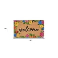 thumbnail image 3 of HomeRoots 555219 24 x 36 in. Natural & Black Coir Floral Welcome Outdoor Door Mat, 3 of 3
