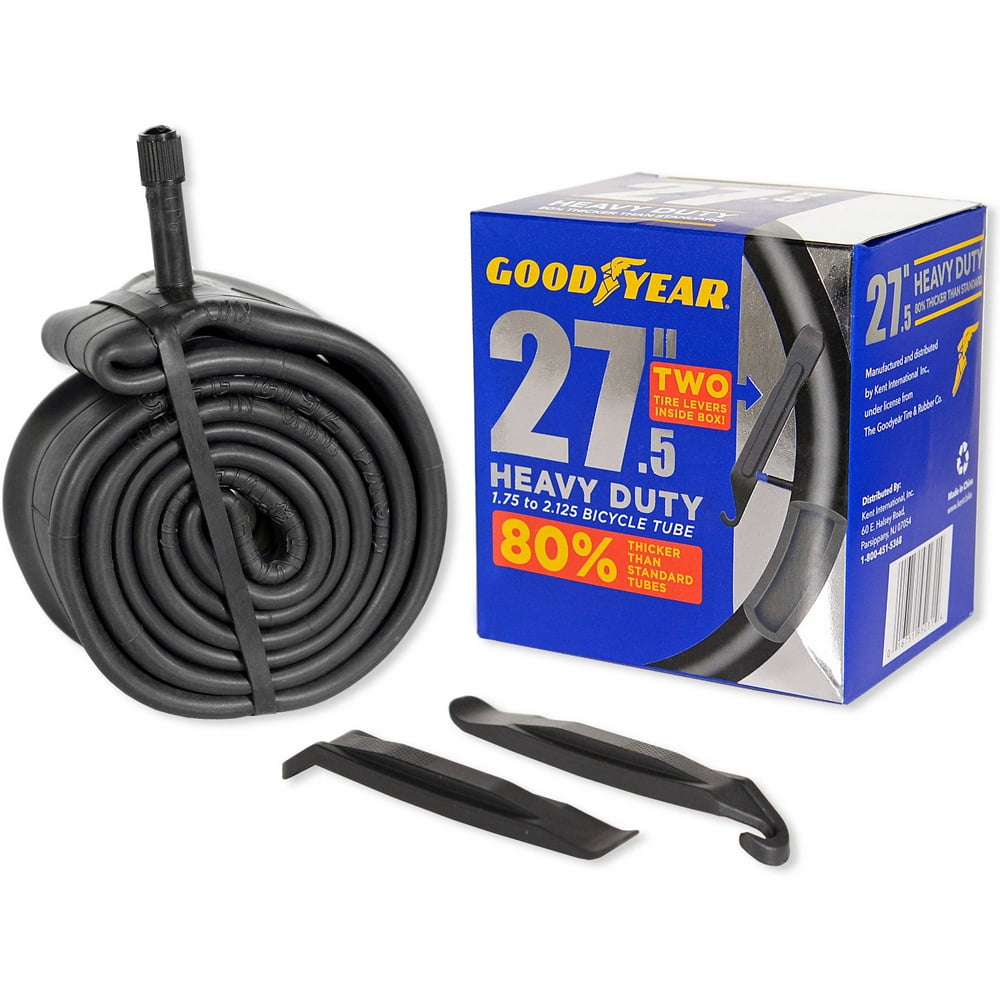Goodyear 27.5" x 1.75"2.125" Heavy Duty Bike Tube, Tire levers