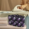 thumbnail image 2 of HELLHERO Steam Irons Storage Bag Purple Rose Skull Design with Handle and Zipper Home Textile Storage Valentine's Day(Bag Only), 2 of 6