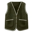 thumbnail image 3 of Plebaso Women's Fleece Vest with Pockets Button down Sleeveless Jacket Fall Winter Womens Warm Outerwear, 3 of 5
