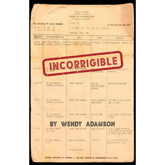 Incorrigible: A Coming-of-Age Memoir of Loss, Addiction & Incarceration, (Paperback)