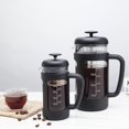 thumbnail image 2 of Easyworkz Cafetera de prensa francesa con vidrio de borosilicato,mango de agarre suave, 1000ml, Noir, 2 of 7