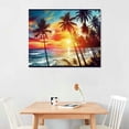 thumbnail image 2 of Shiartex  Canvas Wall Art Palm Trees Silhouettes On Tropical Beach At Sunset Beach Seascape Painting Nature Pictures for Living Room Home Office Wall Decor Artwork 20x16 in/16x12 in, 2 of 4