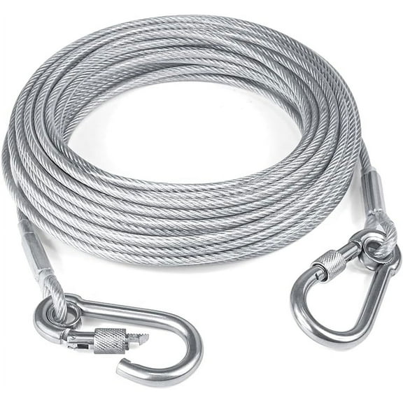 X XBEN Dog Runner Tie Out Cable for Dogs Up to 60/120/250 Pound, 20ft 30ft 50ft 70ft 100ft Dog Leash Line for Yard, Camping, Park, Outside
