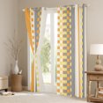 thumbnail image 3 of Manfei Chic Abstract Teens Black Out Curtains, Yellow Square Checkered Curtains Pack of 2 (42x63 Each), Modern Buffalo Plaid Bedroom Curtains, Window Curtains Decor, 3 of 6
