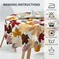 thumbnail image 5 of Maple Leaf Round Tablecloth 60 Inch Colorful Fall Autumn Leaves Circle Table Cover Thanksgiving Dustproof Heat Resistant Table Cloth for Kitchen Dining Picnic Tabletop Party Decor, 5 of 6