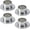 Silver Tone, variant on 0.75 Inch Diameter Stainless Steel Matte Black Adjustable Closet Rod Flange Holder Shower Socket Bracket Support Pack of 4 Durable Hardware Accessories