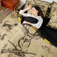 thumbnail image 3 of Castle Fairy Vintage Hunting Cabin Deer 7-Piece Twin Bedding for Teens,Rustic Hunting Dog Duck Bedding Comforter Set,Khaki Camo Green,Black Reversible, 3 of 7