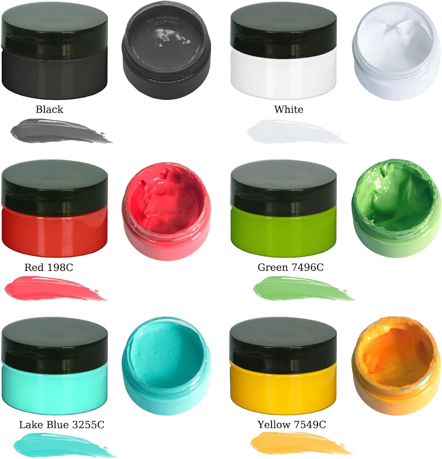 6 Jars Chalk Paste Paint Set, Silk Screen Stensils Ink, Self Adhesive Mesh Screen Stencil Ink, Art Craft Paint Chalkboard Ink Paste for DIY Home Decor.
