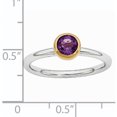 thumbnail image 2 of Amethyst Sterling Silver with Gold-Plate Ring, 2 of 6