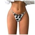 thumbnail image 1 of WZXFASHION Women's Printed Sexy Underpants Comfort Low-Rise Soft T-Back G-String Panties Intimates Silver L, 1 of 6